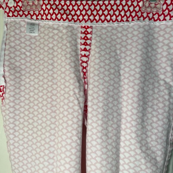 Talbots Womens Size 2 Chatham Straight Leg Side Zip Red/White Ankle Pants - Picture 8 of 11